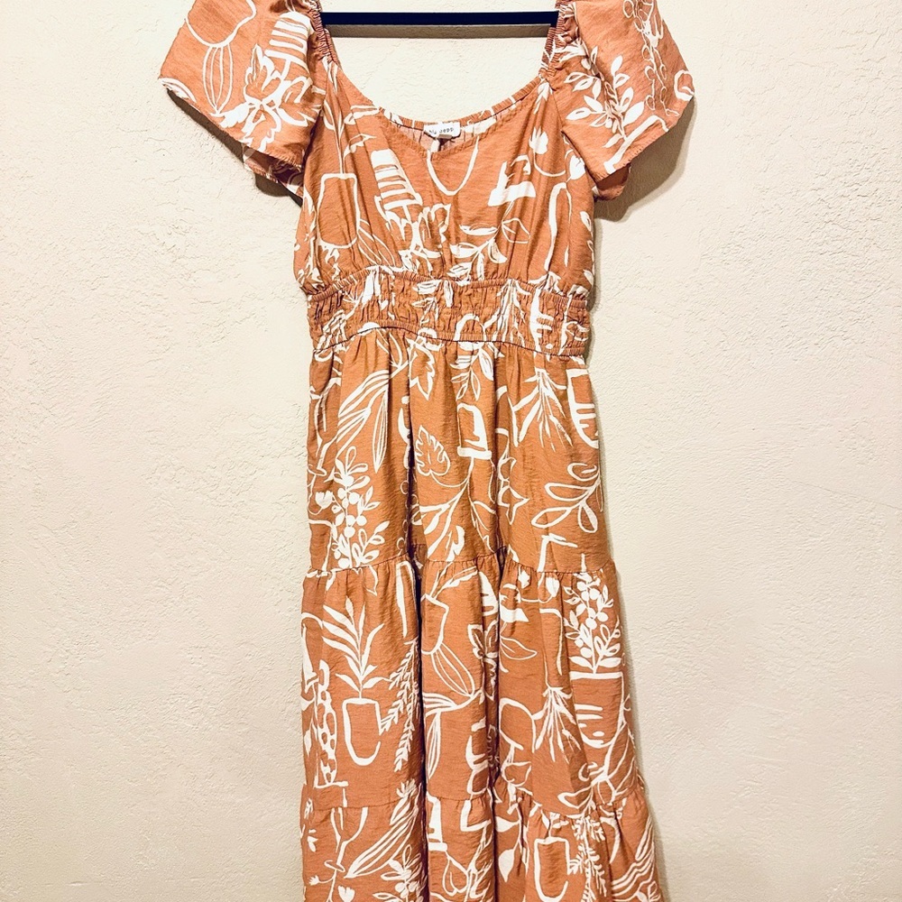 Blu Pepper Terracotta Floral Maxi Dress size Med EUC - Picture 1 of 5